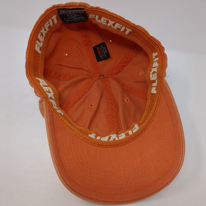 Yupoong Fitted Hat Orange OS Lightweight Vented Holes 6 Panel Blank Flexfit