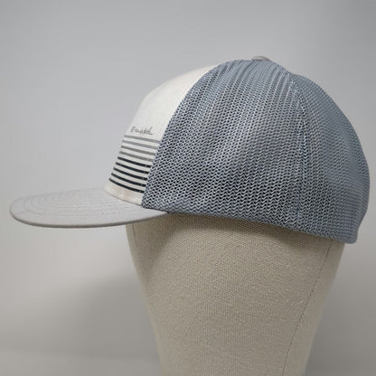 TravisMathew Baseball Cap Gray XL Fitted Mesh Stripes Flexfit Golf logo hat