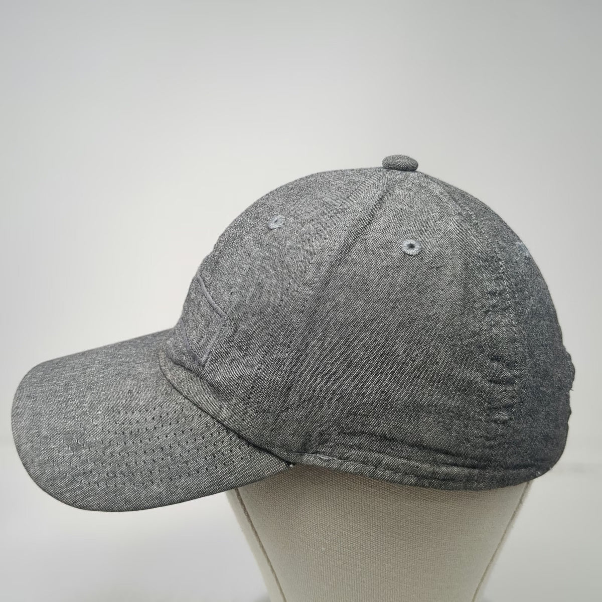 Adidas Baseball Cap Gray One Size Adjustable Tonal Embroidered Logo Heather Hat