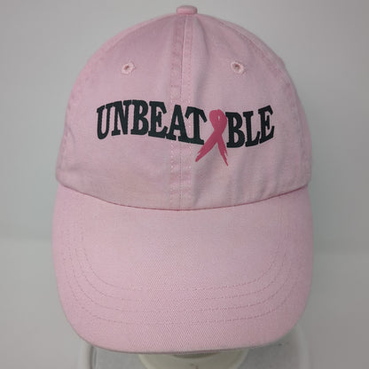 Unbeatable Pink Ribbon Cancer Awareness Baseball Cap Pink OS Adjustable Vitronic
