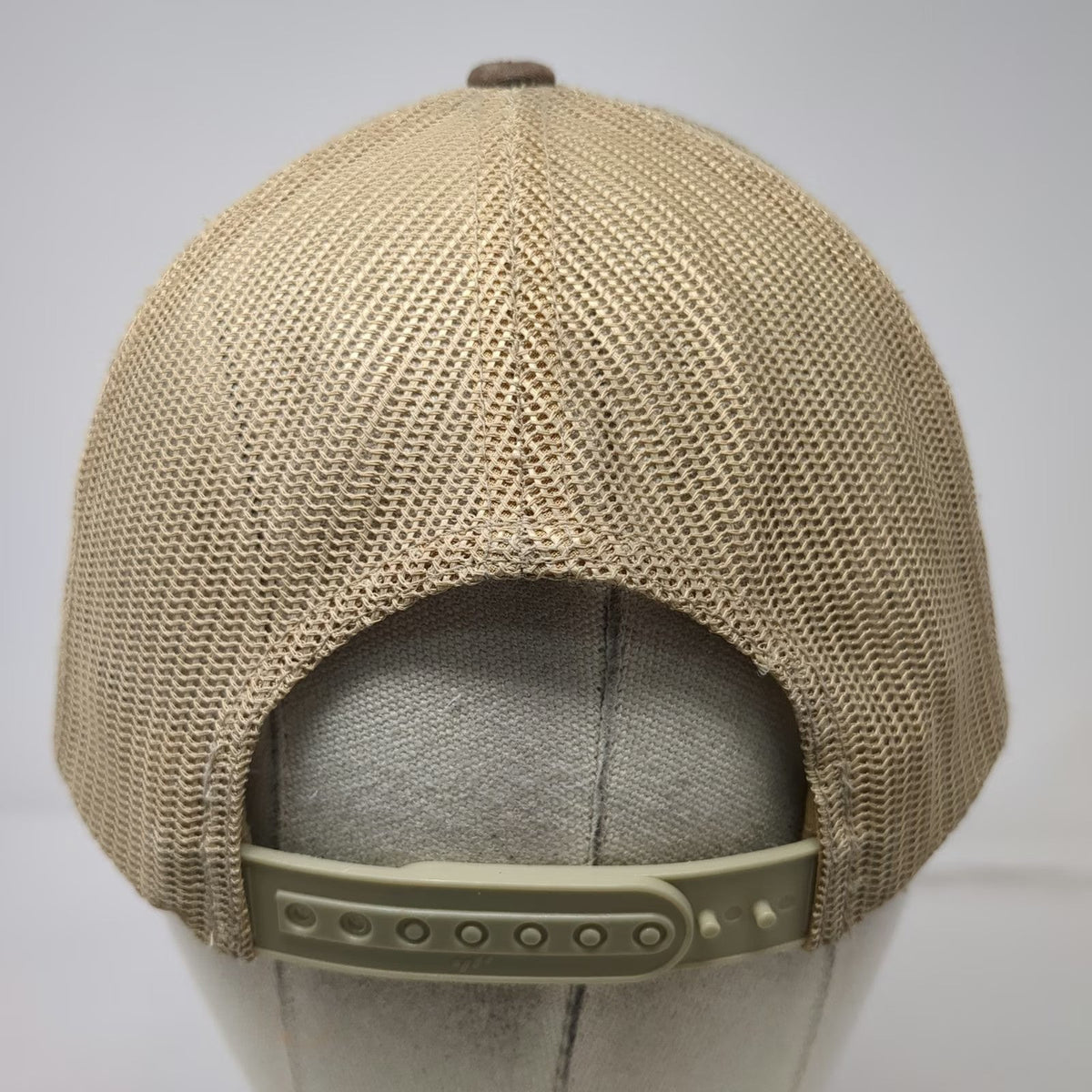Yupoong Trucker Hat Brown One Size Brundage Leather Patch Mesh Back Snapback