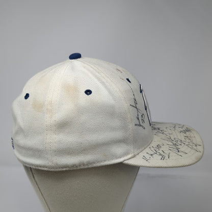 Boise State Broncos NCAA Zephyr White 7 1/8 Autographed Fitted Cap Hat Blue Logo