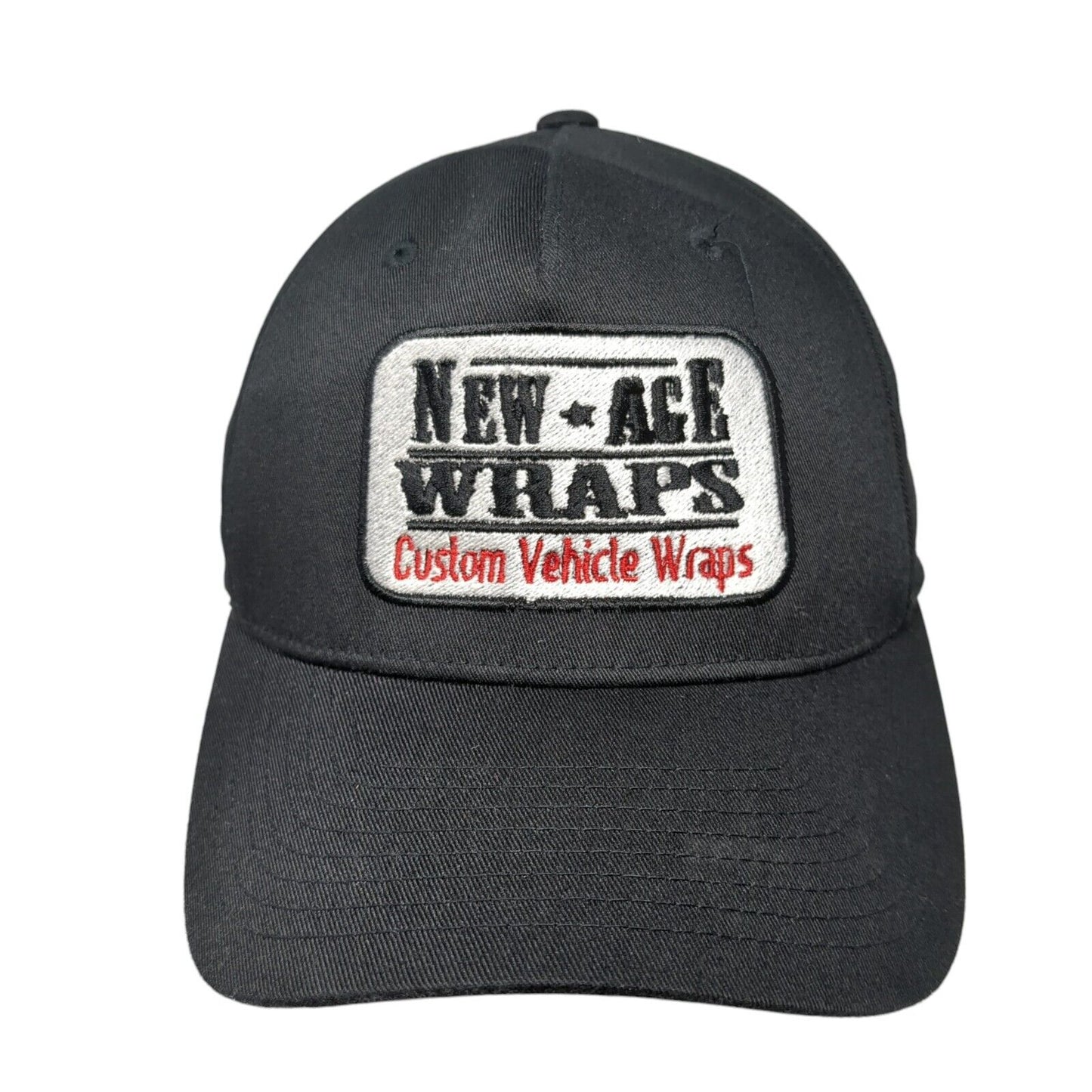 New Age Wraps Custom Vehicle Fitted Hat Black S/M Embroidered Flexfit Yupoong