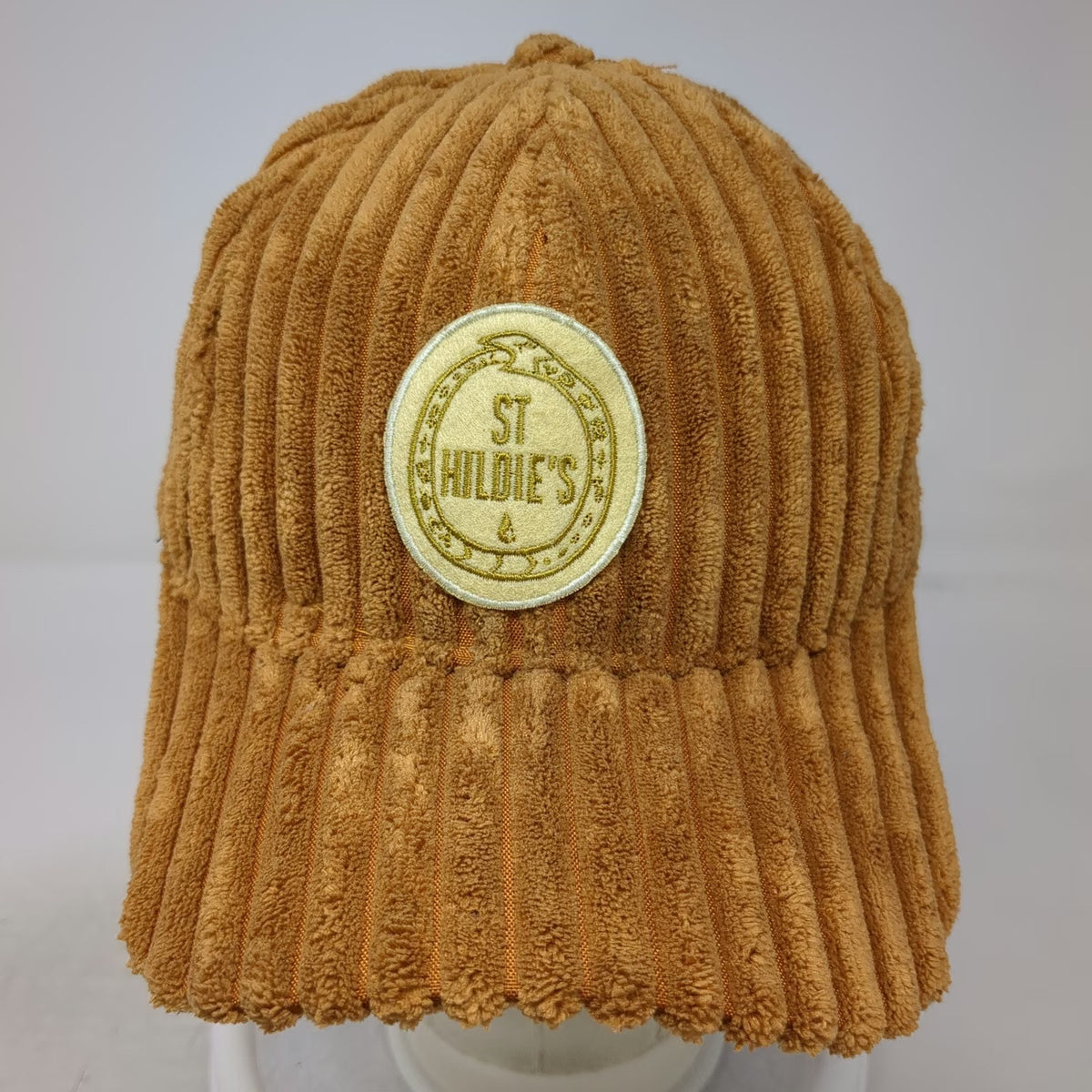 Baseball Cap Brown One Size Wide Wale Corduroy St Hildie's Patch Snake Logo Hat