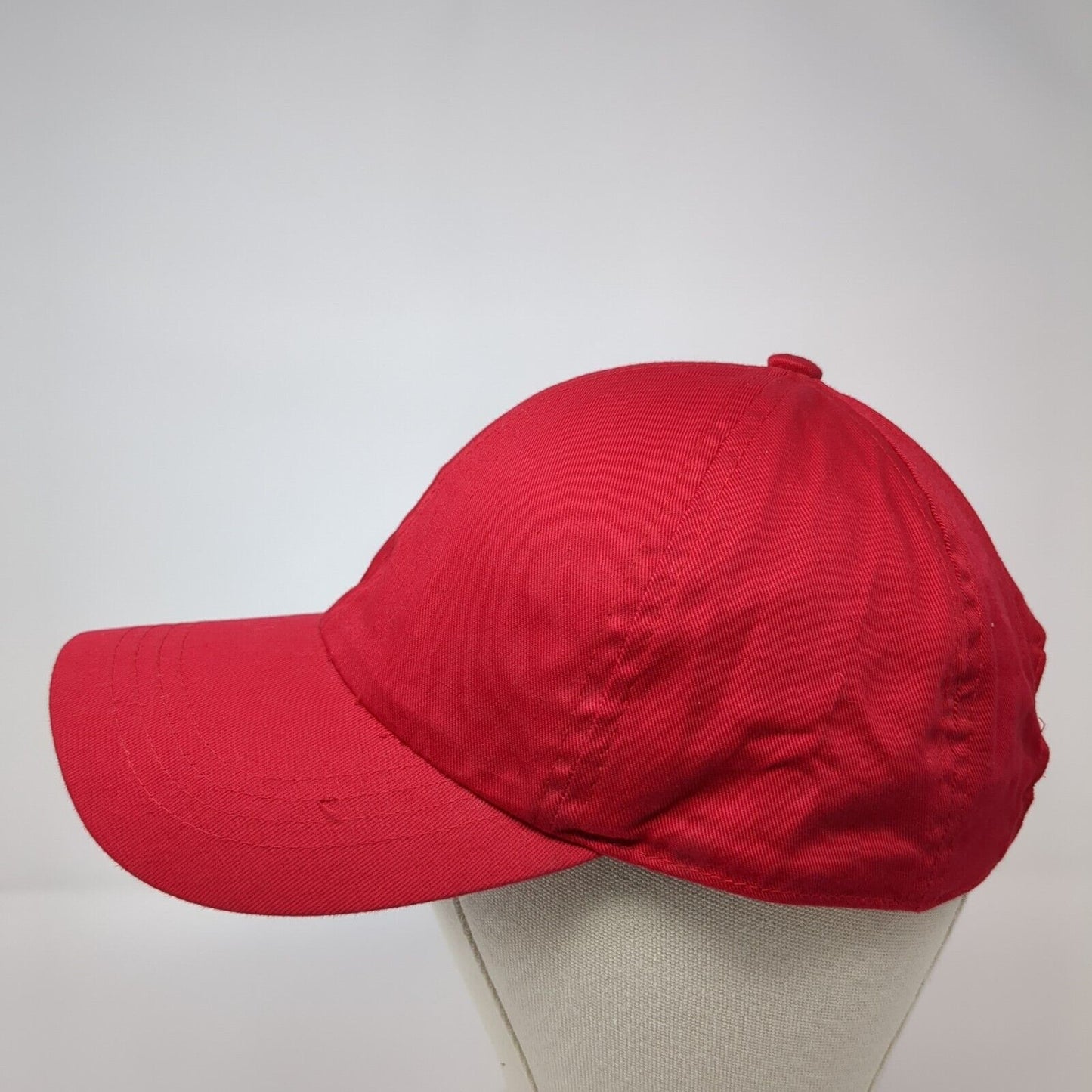 North Crest Slideback Hat Red One Size Adjustable Vented Holes 6 Panel Blank