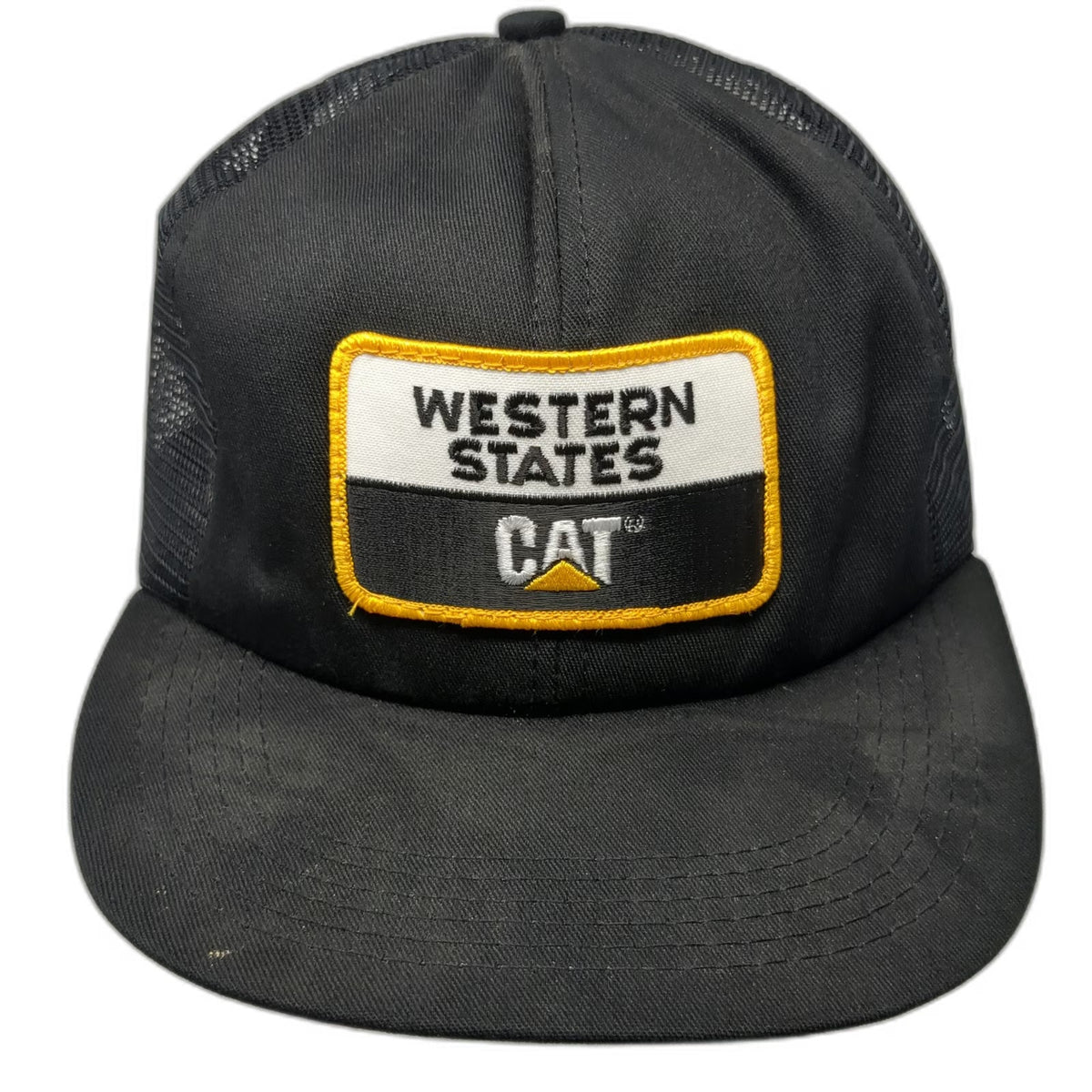 Tonkin Caterpillar Western States Trucker Hat Black Mesh Snapback Cat Vintage
