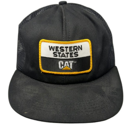 Tonkin Caterpillar Western States Trucker Hat Black Mesh Snapback Cat Vintage