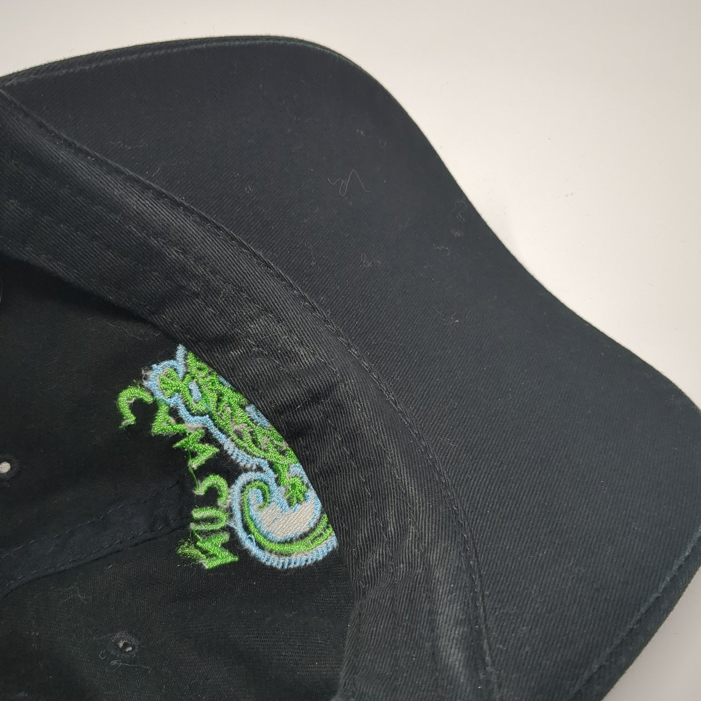 Cancun Mexico Lizard Slideback Hat Black One Size Adjustable Embroidered