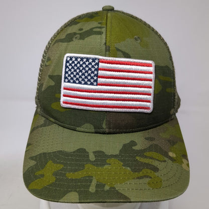 DeWalt Trucker Hat Green One Size American Flag Camo Guaranteed Tough Mesh