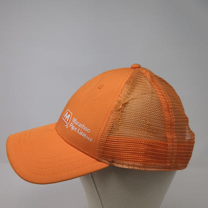 Marathon Pipe Line Snapback trucker Hat Orange OS Adjustable Mesh Back Pukka