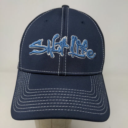 Salt Life Men's Fitted Hat Blue Size OSFM Embroidered Logo Polyester Blend