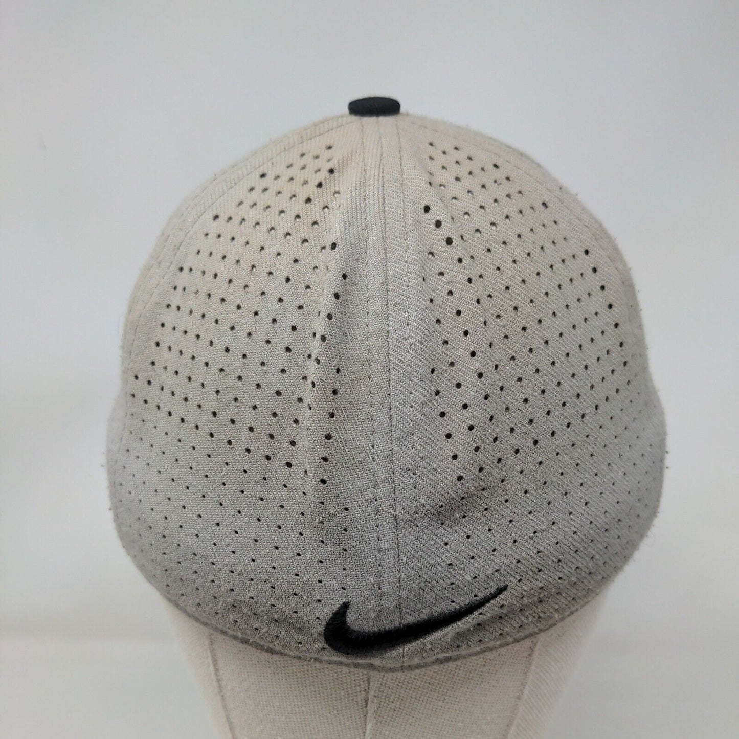 Nike Tru Dri Fit Fitted Mesh Back Hat Gray Size S-M Embroidered Patriotic A Logo