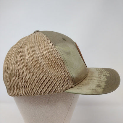 Columbia Global Outdoors Fitted Trucker Hat Tan One Size Patch Logo Mesh Back