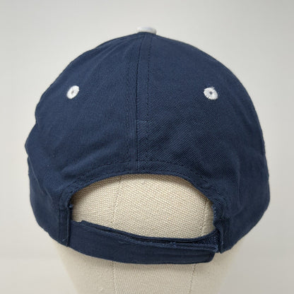 Rrj Strapback Hat Blue One Size Adjustable Embroidered Vented Holes 6 Panel Hit