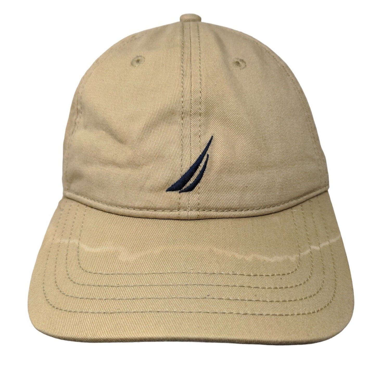 Nautica Slideback Hat Tan One Size Adjustable Embroidered 6 Panel Cotton