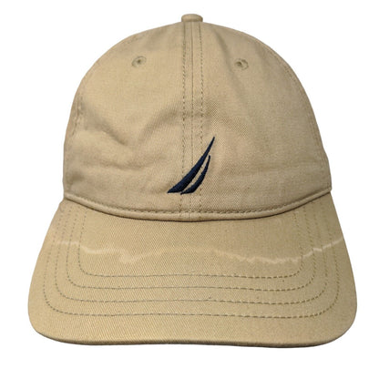 Nautica Slideback Hat Tan One Size Adjustable Embroidered 6 Panel Cotton
