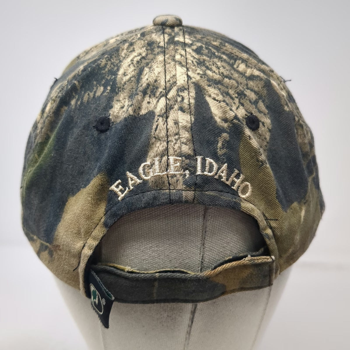 Port Authority Baseball Cap Green Red Gold OSFM Camo Eagle Idaho Steakhouse Hat