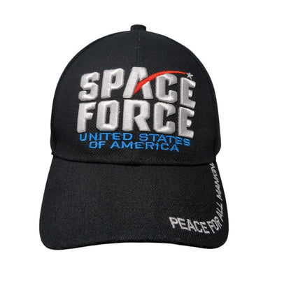 Space Force United States of America Peace For All Strapback Hat Black OSFM