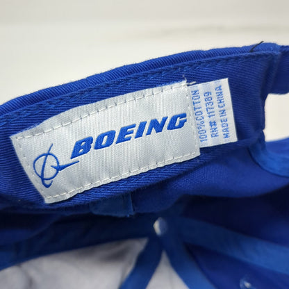 Boeing Baseball Cap Blue One Size Adjustable Embroidered Logo Cotton Hat Curved