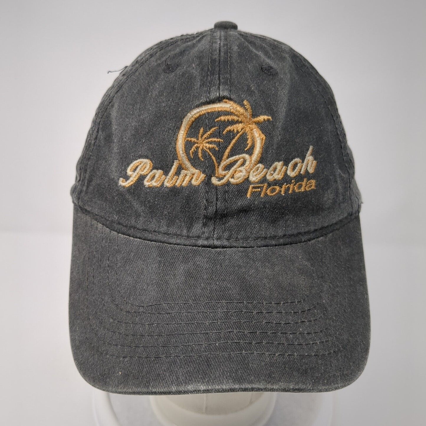 Palm Beach Florida Slideback Hat Gray One Size Embroidered 6 Panel