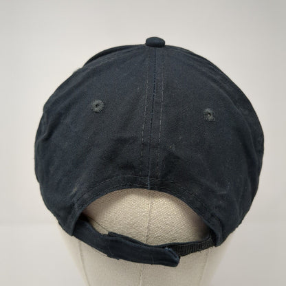 Tennis Point Strapback Hat Black One Size Adjustable Embroidered Port & Company