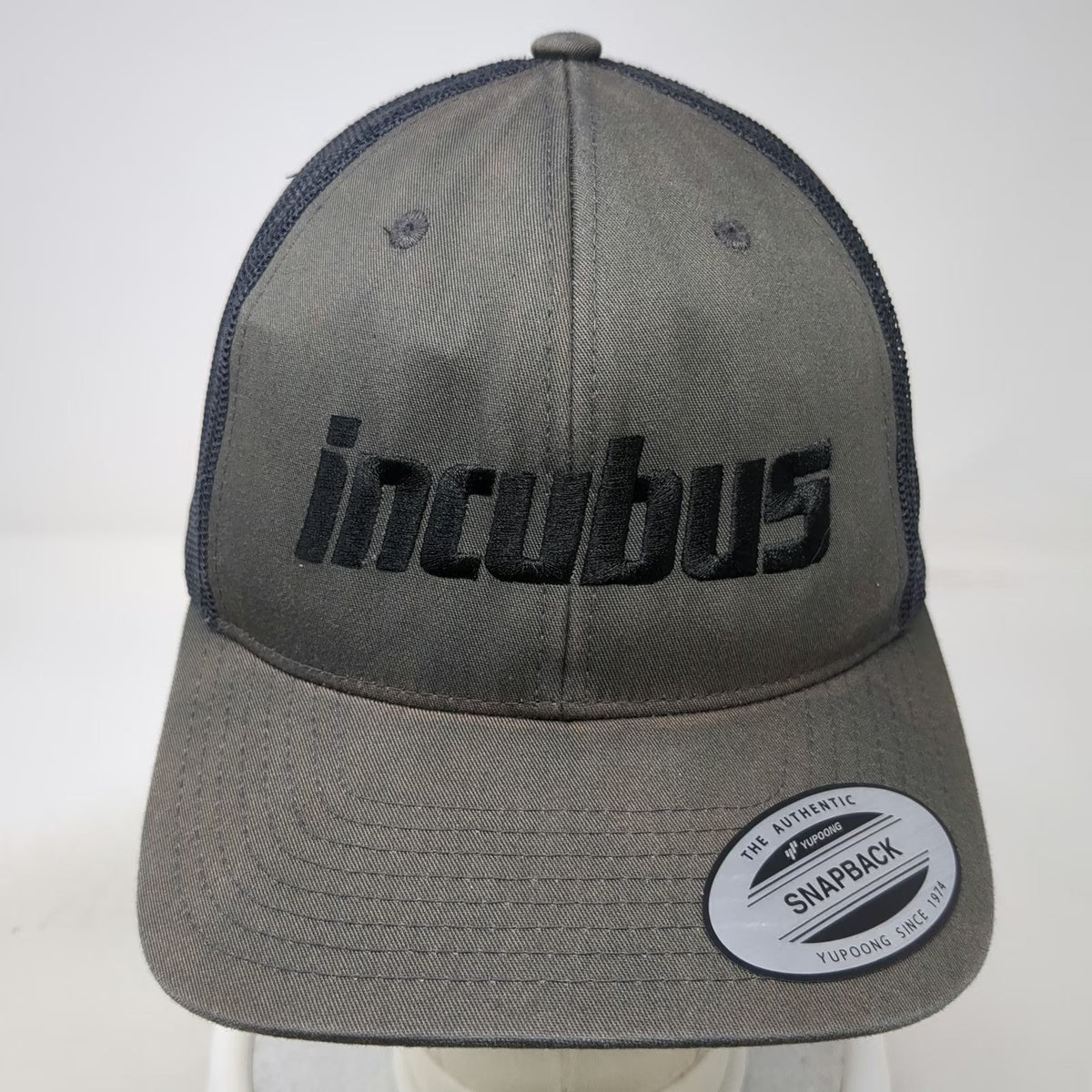 Yupoong Trucker Hat Gray One Size Incubus Band Logo Mesh Snapback Music Rock hat