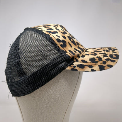 Leopard Snapback Mesh Back Trucker Hat Multi One Size Animal Print HG