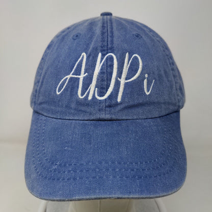 ADPi Slideback Hat Blue One Size Embroidered Lined Adjustable