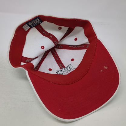 Wisconsin Badgers NCAA Zephyr Cap White L Stretch Fit Bucky Badger Mascot Logo