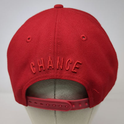 New Era Snapback Red Hat One Size Chance the Rapper Silver 3 Flat Brim 6 Panel