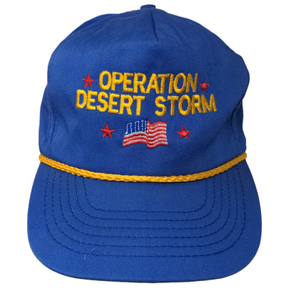 The Executive Line Mens Snapback Trucker Hat Blue Vintage Operation Desert Storm