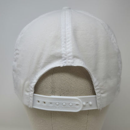 A.J.M. 5 Panel White One Size Hat Harris Rebar Logo Nylon Rope Bill Snapback