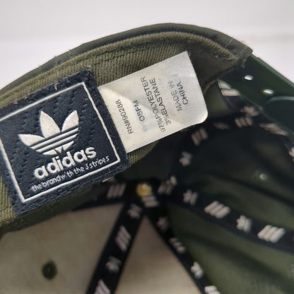 Adidas Snapback Green Hat One Size Laser Cut Vents Trefoil Logo OSFM Polyester