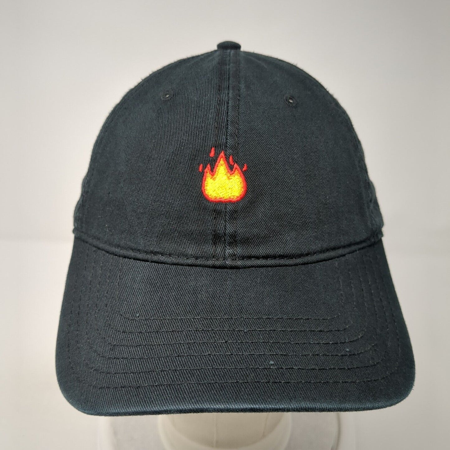 Fire Slideback Hat Black One Size Adjustable Embroidered Otto 6 Panel