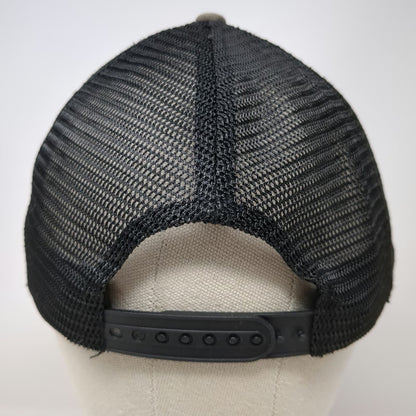 Huni Badger Trucker Hat Brown One Size Mesh Back Snapback Gothic Logo Embroidery
