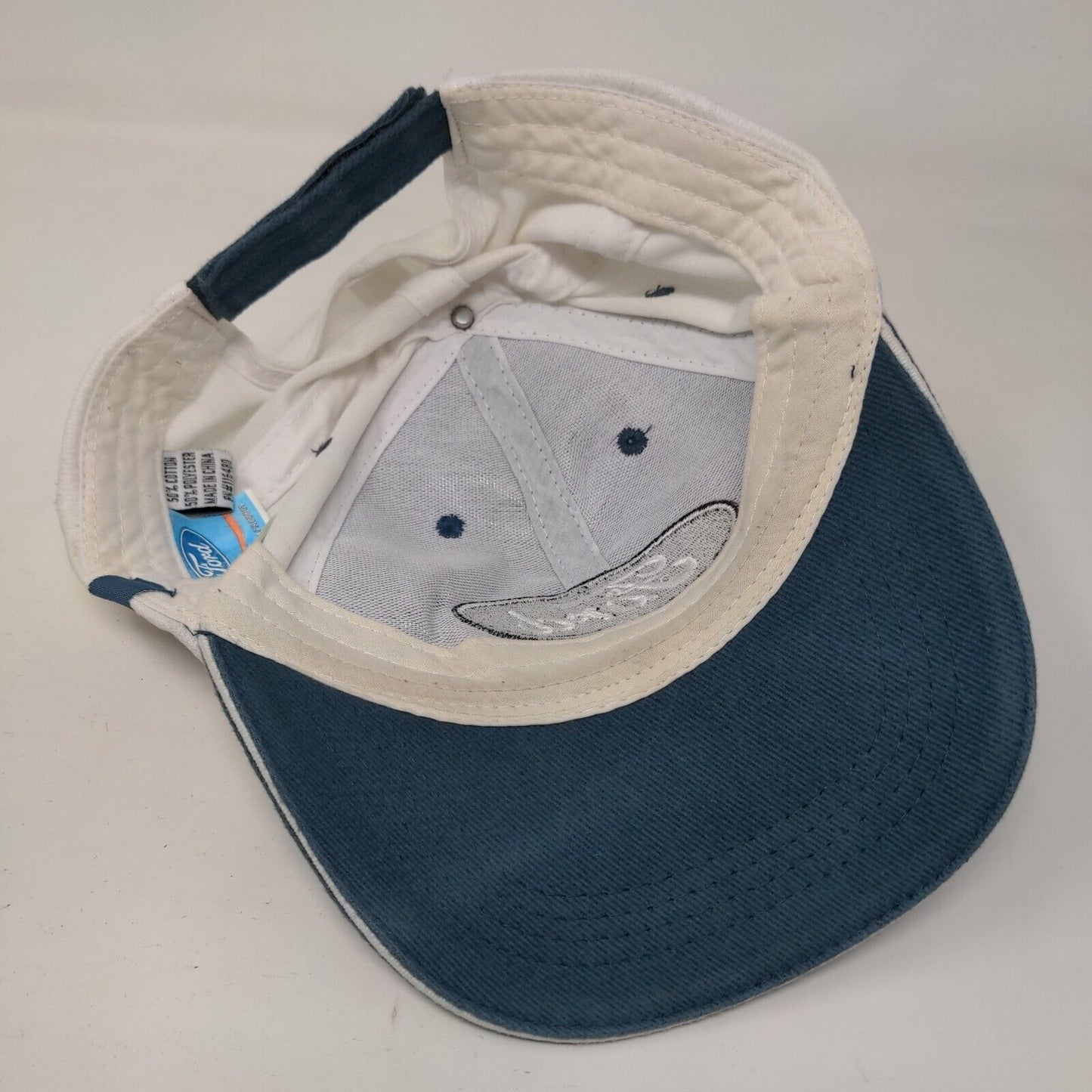 Ford Strapback Hat Blue One Size Adjustable Embroidered Vented Holes 6 Panel