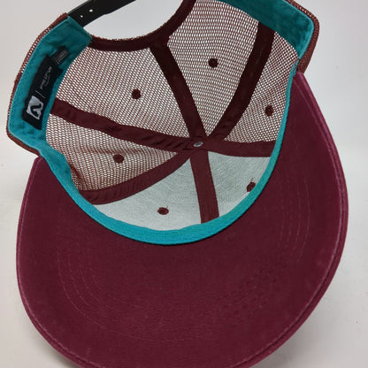 Flylow Trucker Hat Red One Size Mountain Landscape Patch Mesh Snapback Outdoor