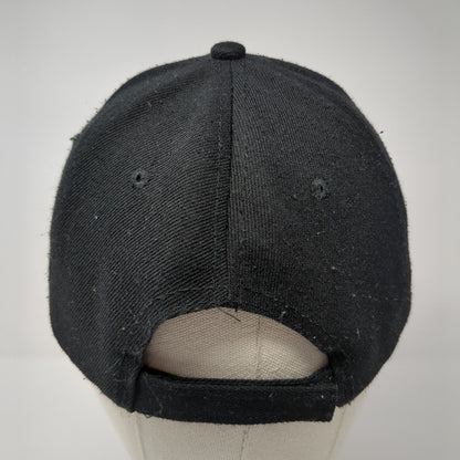 Unbranded Strapback Hat Solid Black One Size Adjustable 6 Panel Blank