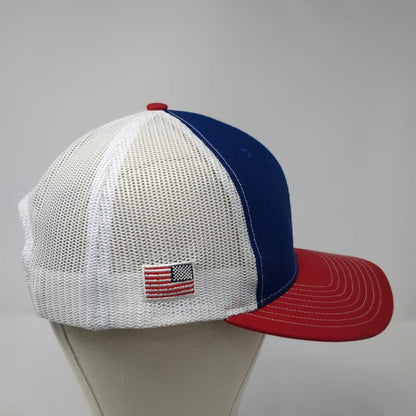 Richardson Trucker Hat Blue Red White One Size Mesh Back MSF Logo US Flag