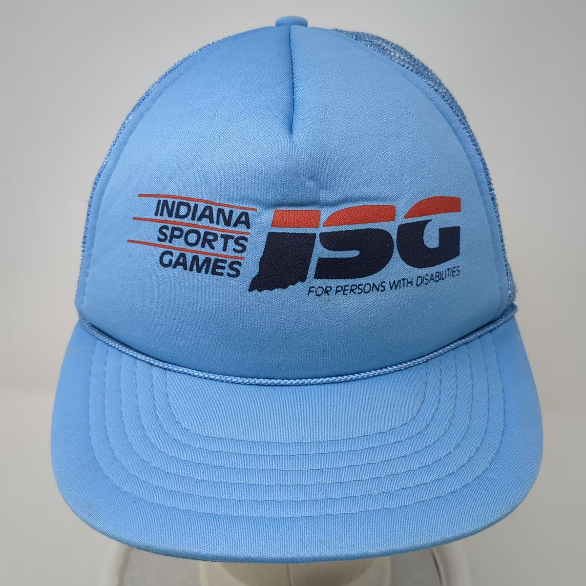 Madhatter Indiana Sports Games Trucker Hat Blue Red Snapback Mesh OSFM Vintage