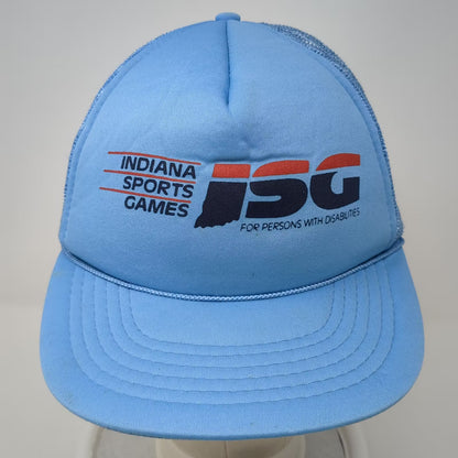 Madhatter Indiana Sports Games Trucker Hat Blue Red Snapback Mesh OSFM Vintage