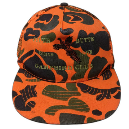 Otto Trucker Hat Orange One Size Camo Mesh Back Pheasant Gamebird Club Hunting