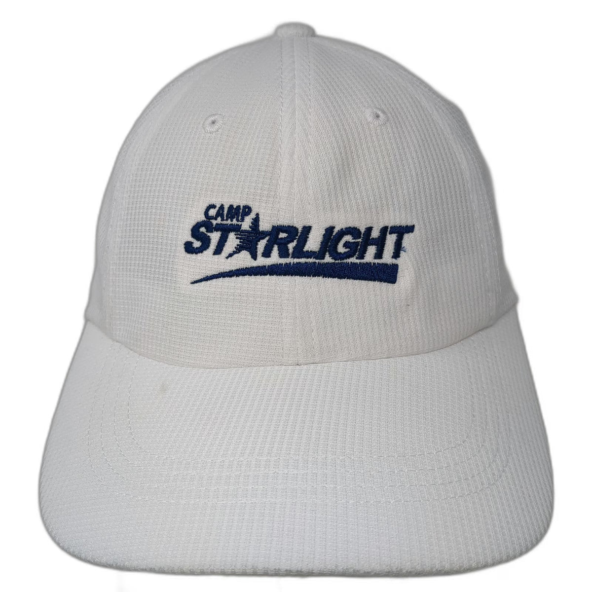 Port Authority Baseball Cap White OSFM Camp Starlight Blue Strapback Hat Logo