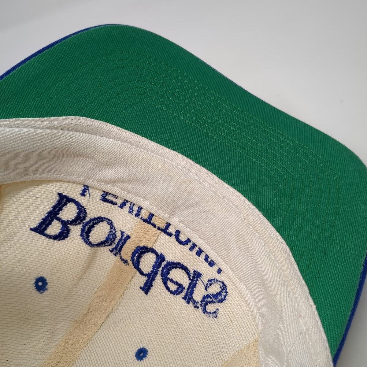 Borders Snapback White Blue One Size Levittown Green Underbrim Embroidery Hat