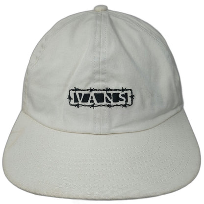 Vans Baseball Cap White One Size Barbed Wire Strapback Cotton Twill Logo Hat
