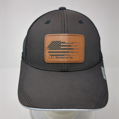 L&L Mechanical Inc. Patch Fitted Mesh Back Trucker Hat Black S/M Ogio