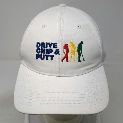 Drive Chip & Putt White One Size Baseball Cap Hat Performance Golf Strapback