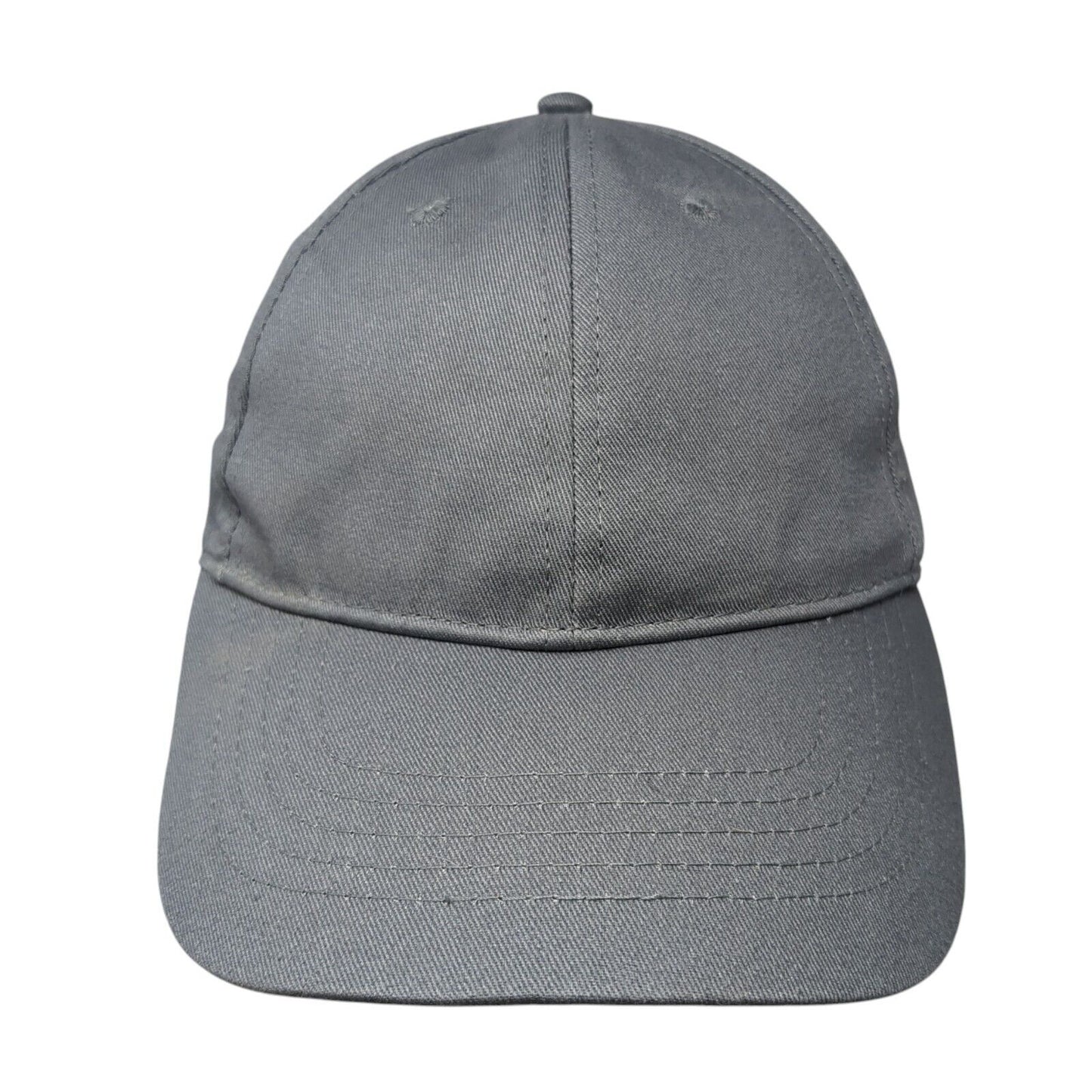 Unbranded Strapback Hat Gray Flannel One Size Adjustable Blank 6 Panel
