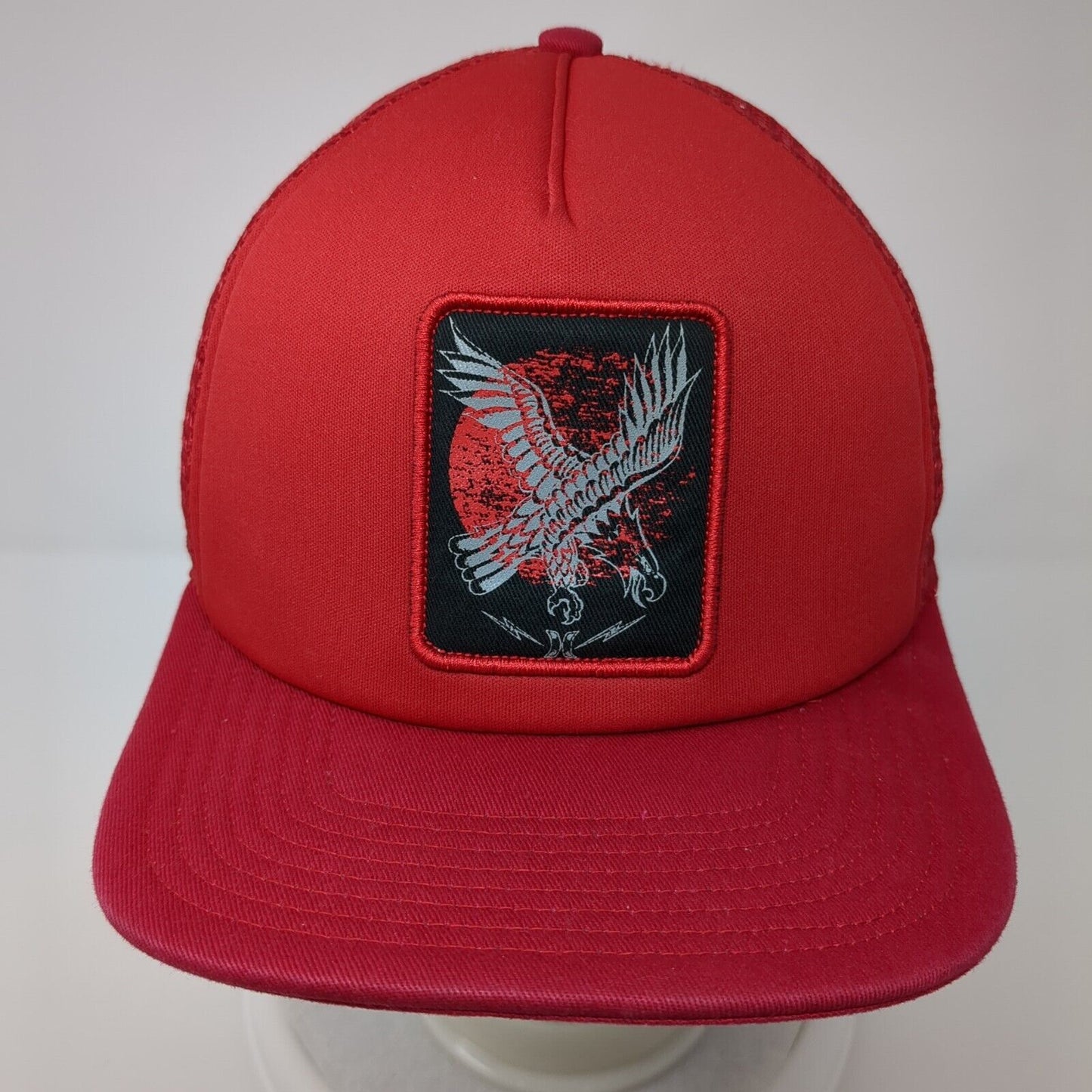 Eagle Snapback Trucker Hat Red One Size Adjustable Mesh Back 6 Panel Hurley