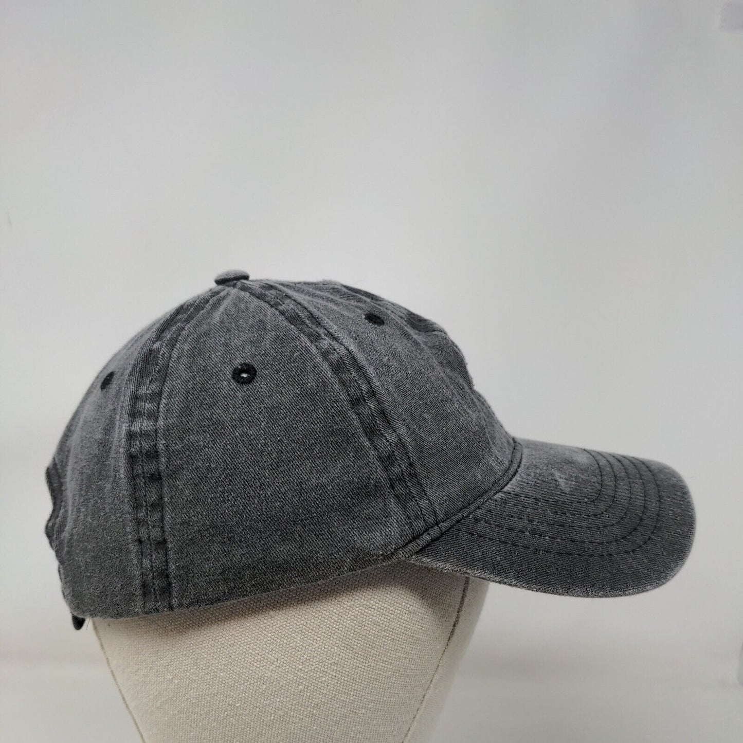 Unbranded Strapback Hat Black Soot Gray OSFM Adjustable Blank